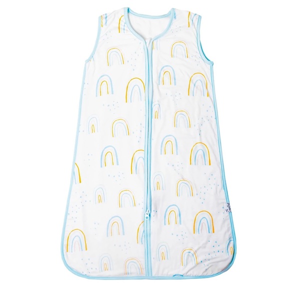 New 0-6M Copper Pearl gender neutral blue rainbow baby sleep sack - Picture 1 of 6